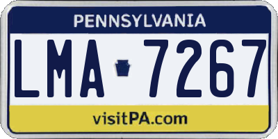 PA license plate LMA7267