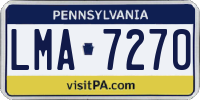 PA license plate LMA7270