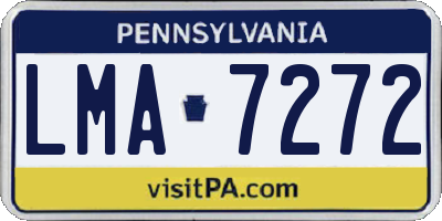 PA license plate LMA7272