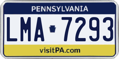 PA license plate LMA7293