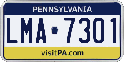 PA license plate LMA7301