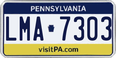 PA license plate LMA7303