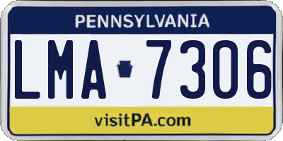 PA license plate LMA7306