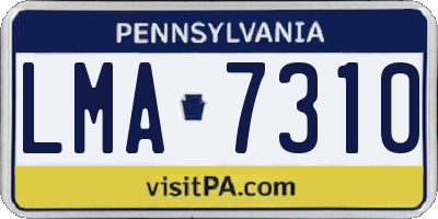 PA license plate LMA7310