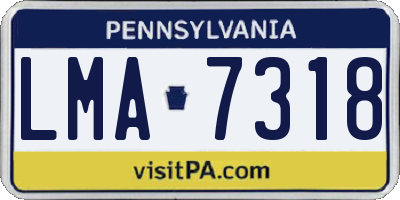 PA license plate LMA7318