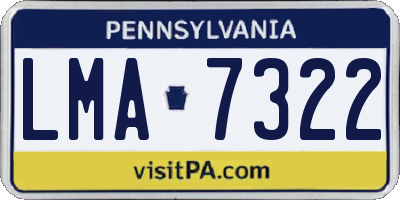 PA license plate LMA7322
