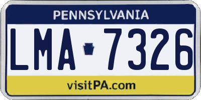 PA license plate LMA7326
