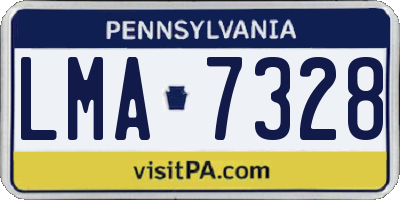 PA license plate LMA7328