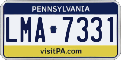 PA license plate LMA7331