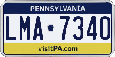 PA license plate LMA7340