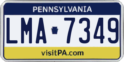 PA license plate LMA7349