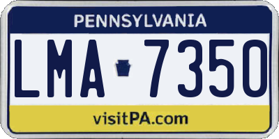 PA license plate LMA7350