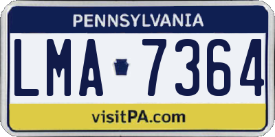 PA license plate LMA7364