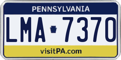 PA license plate LMA7370