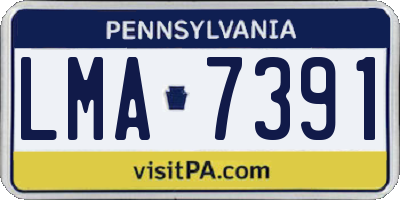 PA license plate LMA7391