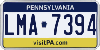 PA license plate LMA7394