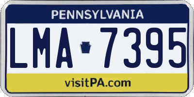 PA license plate LMA7395