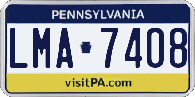 PA license plate LMA7408