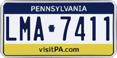 PA license plate LMA7411