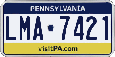 PA license plate LMA7421