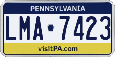 PA license plate LMA7423