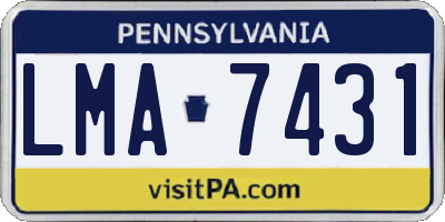 PA license plate LMA7431