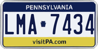 PA license plate LMA7434