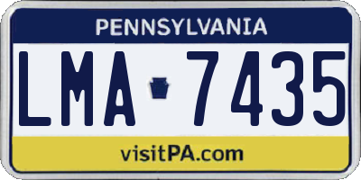 PA license plate LMA7435