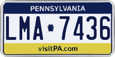 PA license plate LMA7436