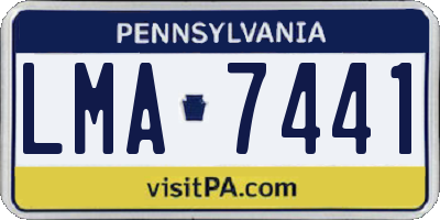 PA license plate LMA7441