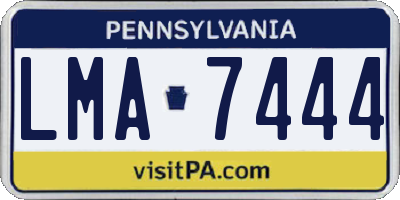 PA license plate LMA7444