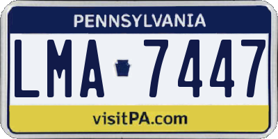 PA license plate LMA7447