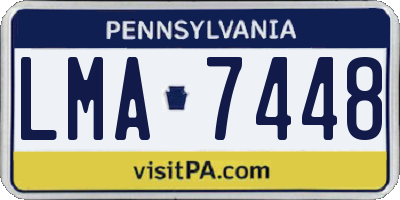 PA license plate LMA7448