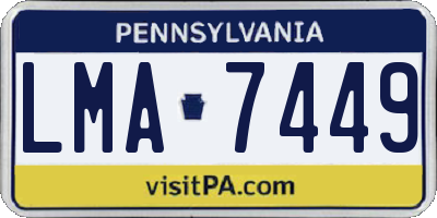 PA license plate LMA7449