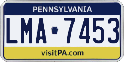PA license plate LMA7453