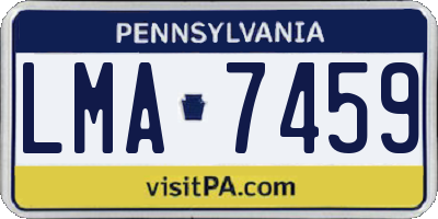 PA license plate LMA7459