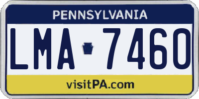 PA license plate LMA7460