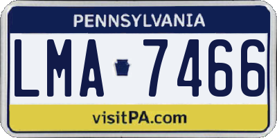 PA license plate LMA7466