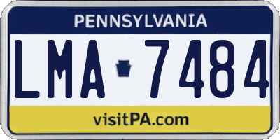 PA license plate LMA7484