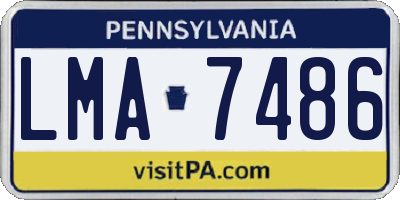 PA license plate LMA7486