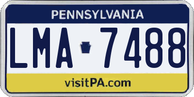 PA license plate LMA7488