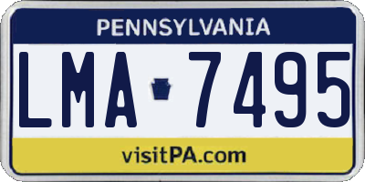 PA license plate LMA7495