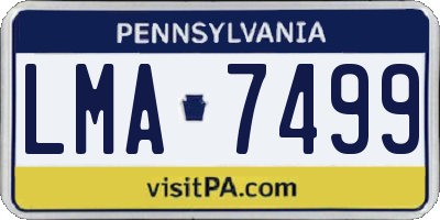 PA license plate LMA7499
