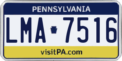 PA license plate LMA7516