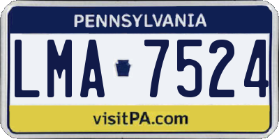 PA license plate LMA7524