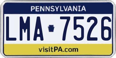 PA license plate LMA7526