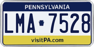 PA license plate LMA7528
