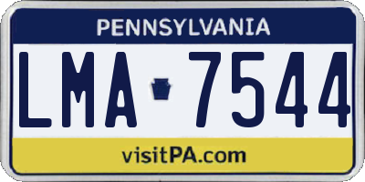 PA license plate LMA7544