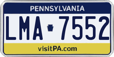 PA license plate LMA7552