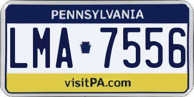 PA license plate LMA7556
